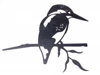 Baumstecker Glücksvogel - Eisvogel - Edelrost - 22 cm