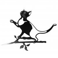 Baumstecker Glückstier - Katze - Edelrost - 25 cm